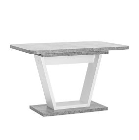 Стол обеденный METRO (Мэтро) раскладной 120-160*80 бетон/белый