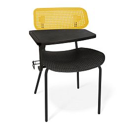 Конференц-стул SHT-S85М-RD с пюпитром (желтый/черный/черный муар)