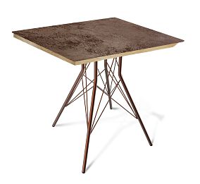 Стол SHT-TU2-1/ТT8 60/60 ДУБ/керамика (медный/прозрачный лак/коричневая сепия)