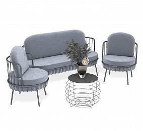 Комплект мебели SHT-DS286 (стальной серый/каттара/графит муар)