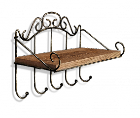 Полка Грация 669 (черн.зол патина/дуб браш.)