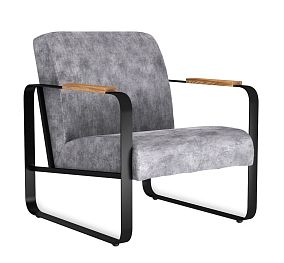Кресло SHT-AMS1-1 (дымный/черный муар/браш.корич.)