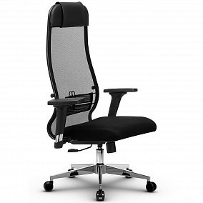 Кресло компьютерное эргономичное офисное SET (Сэт) 18/2D черный/хром 17834