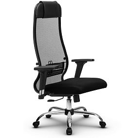 Кресло компьютерное эргономичное офисное SET (Сэт) 18/2D черный/хром 17833